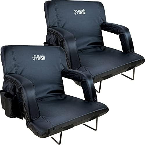 BRAWNTIDE Stadium Seat with Back Support - 2 Pack, Comfy Cushion, Thick Padding, 2 Steel Bleacher Ho | Amazon (US)