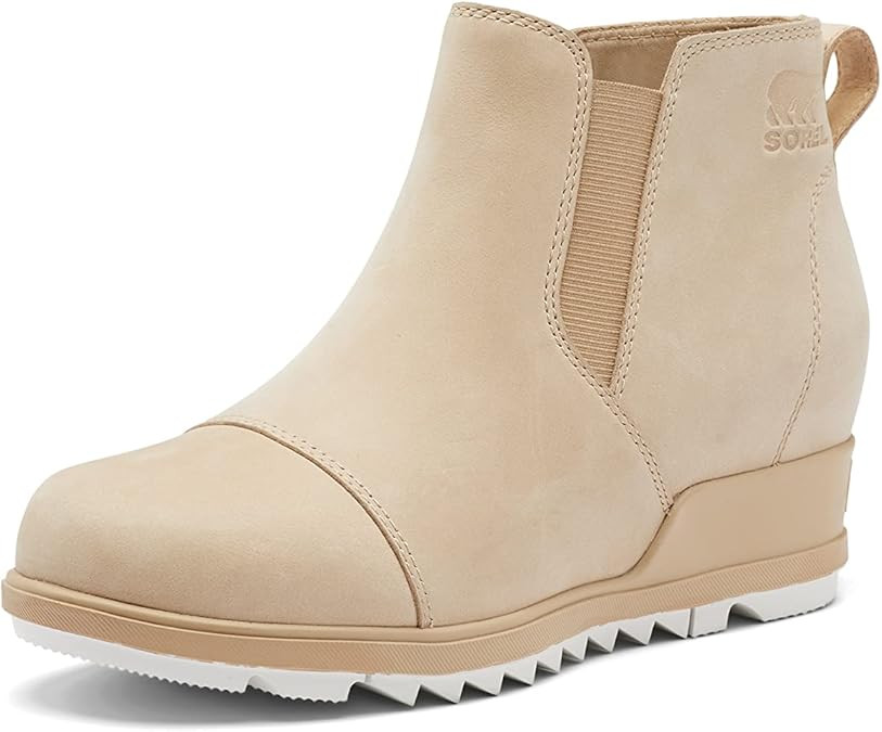 Amazon.com | SOREL Women's Evie Pull-On Leather Boot - Canoe, Sea Salt - Size 9 | Snow Boots | Amazon (US)