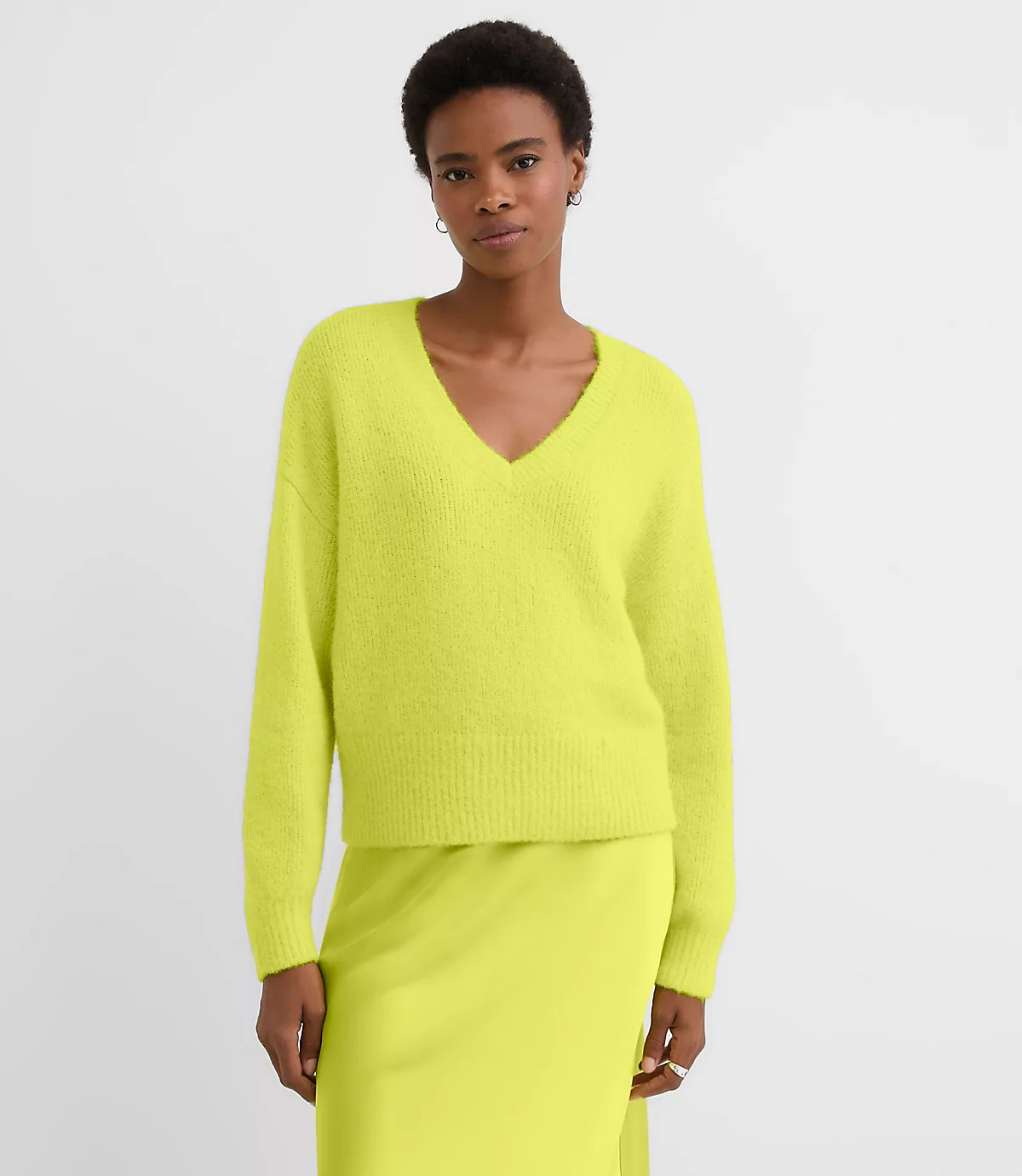 Ribtrim Relaxed V-Neck Sweater | LOFT