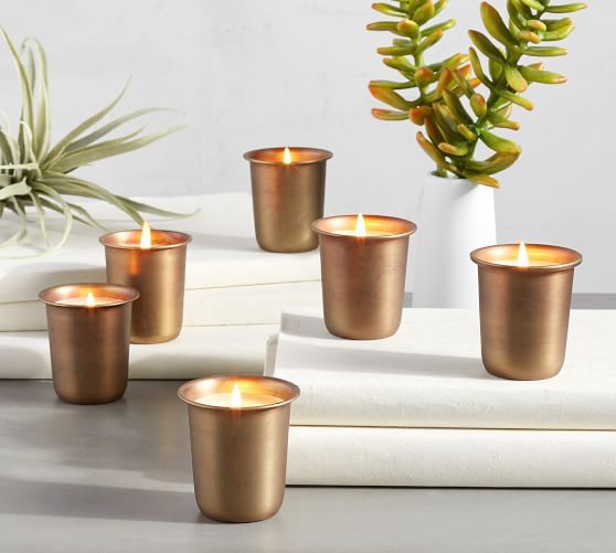 Vintage Gold Votive Candles - Set of 6 | Pottery Barn (US)