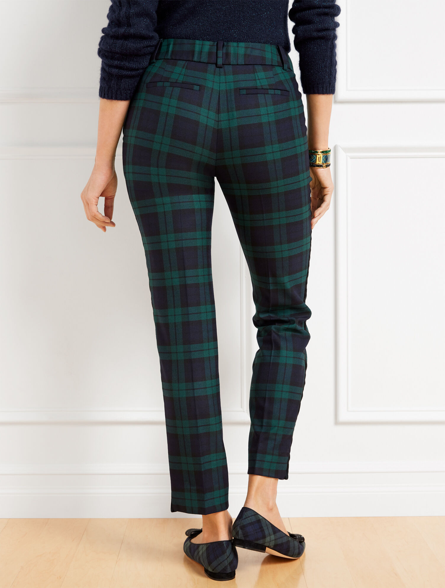 Talbots Hampshire Ankle Pants - Black Watch Plaid | Talbots