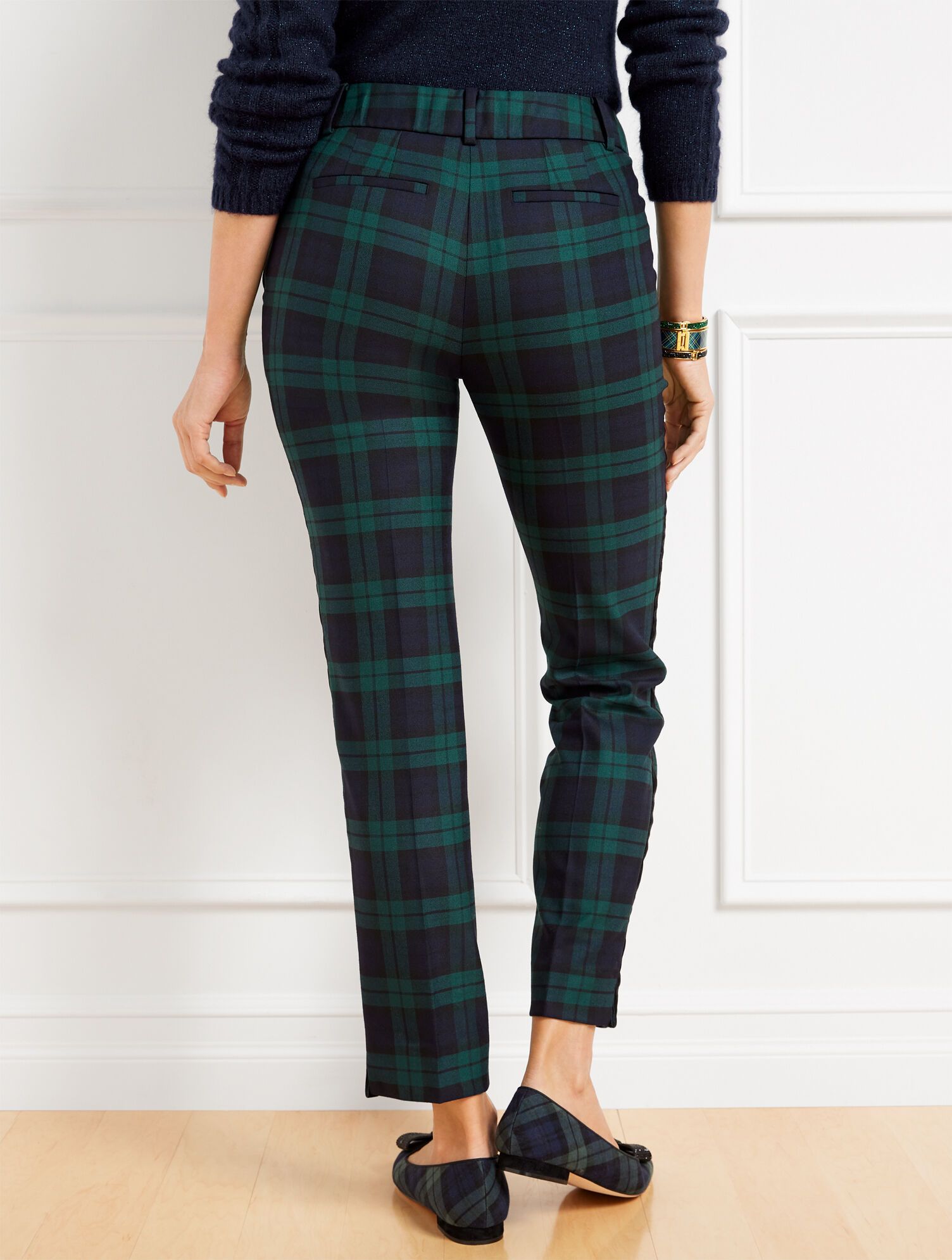 Talbots Hampshire Ankle Pants - Black Watch Plaid | Talbots