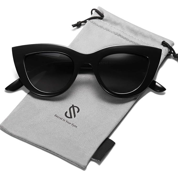 SOJOS Retro Vintage Cateye Sunglasses for Women Plastic Frame Mirrored Lens SJ2939 | Amazon (US)