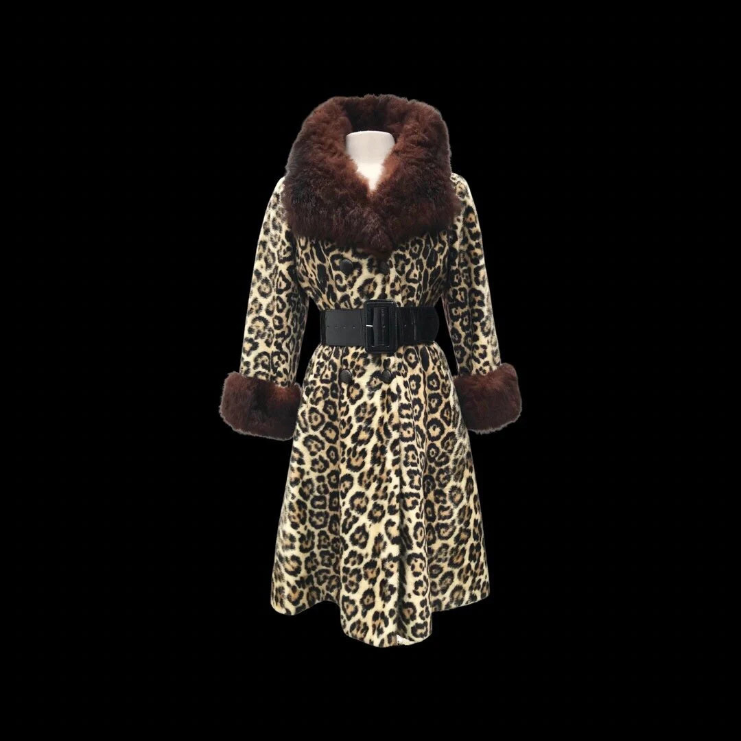 Vintage 60’s Cat Animal Jaguar “leopard” Print With Fur Trim Pinup Princess - Etsy | Etsy (US)