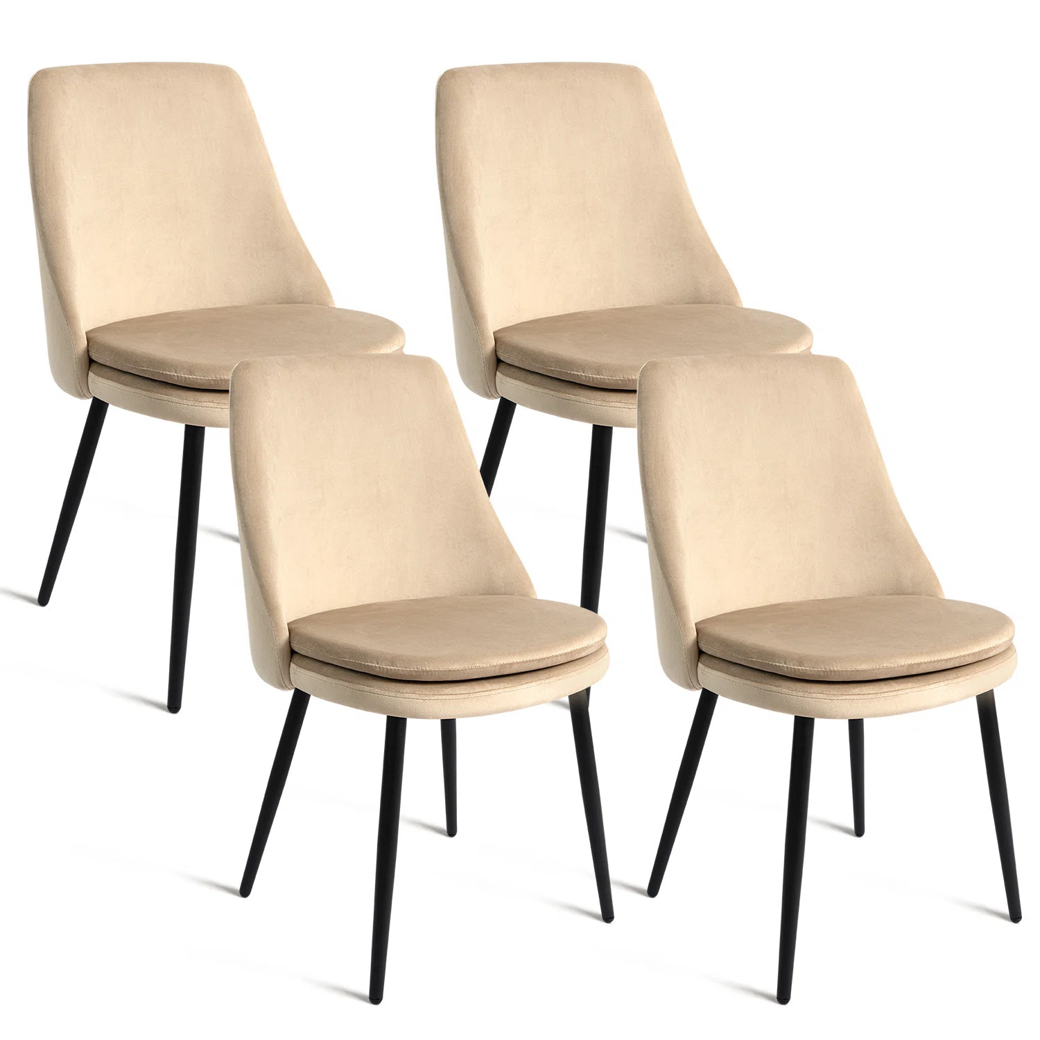 George Oliver Dining Mid Century Modern Armless Accent Detachable Padded, Upholstered Velvet Fabr... | Wayfair North America