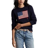 Cotton American Flag Jumper with Crew Neck | La Redoute (UK)