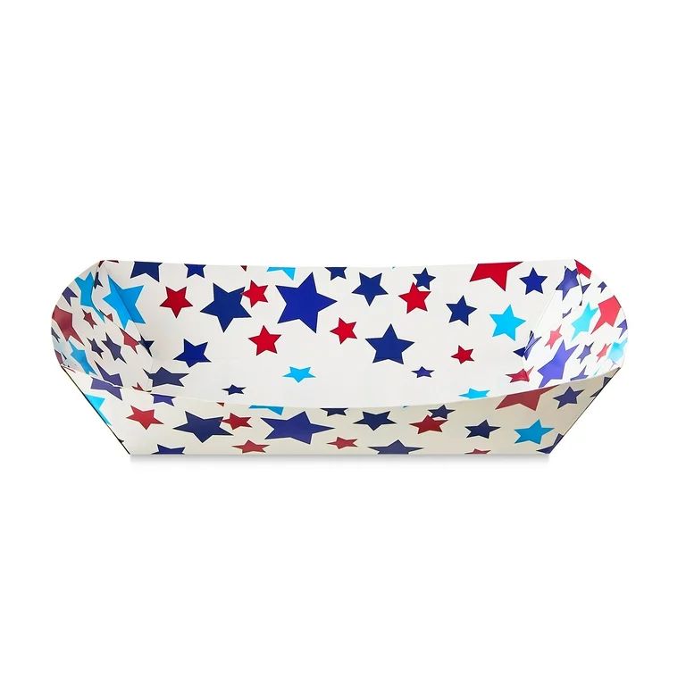 Patriotic Red, White and Blue Stars Paper Food Baskets, 8 Count, by Way To Celebrate | Walmart (US)