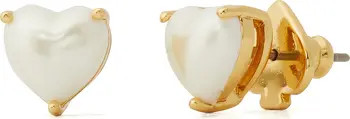 kate spade new york my love imitation pearl heart stud earrings | Nordstrom | Nordstrom Canada