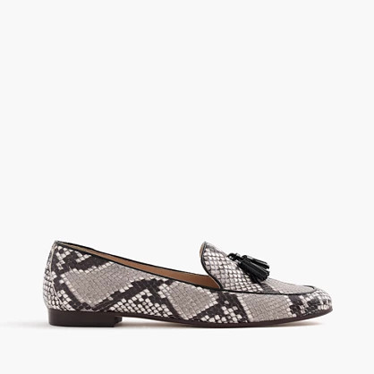Charlie tassel loafers in snakeskin-printed leather | J.Crew US