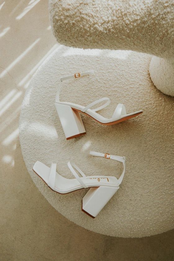 Mabie White Ankle Strap High Heel Sandals | Lulus (US)