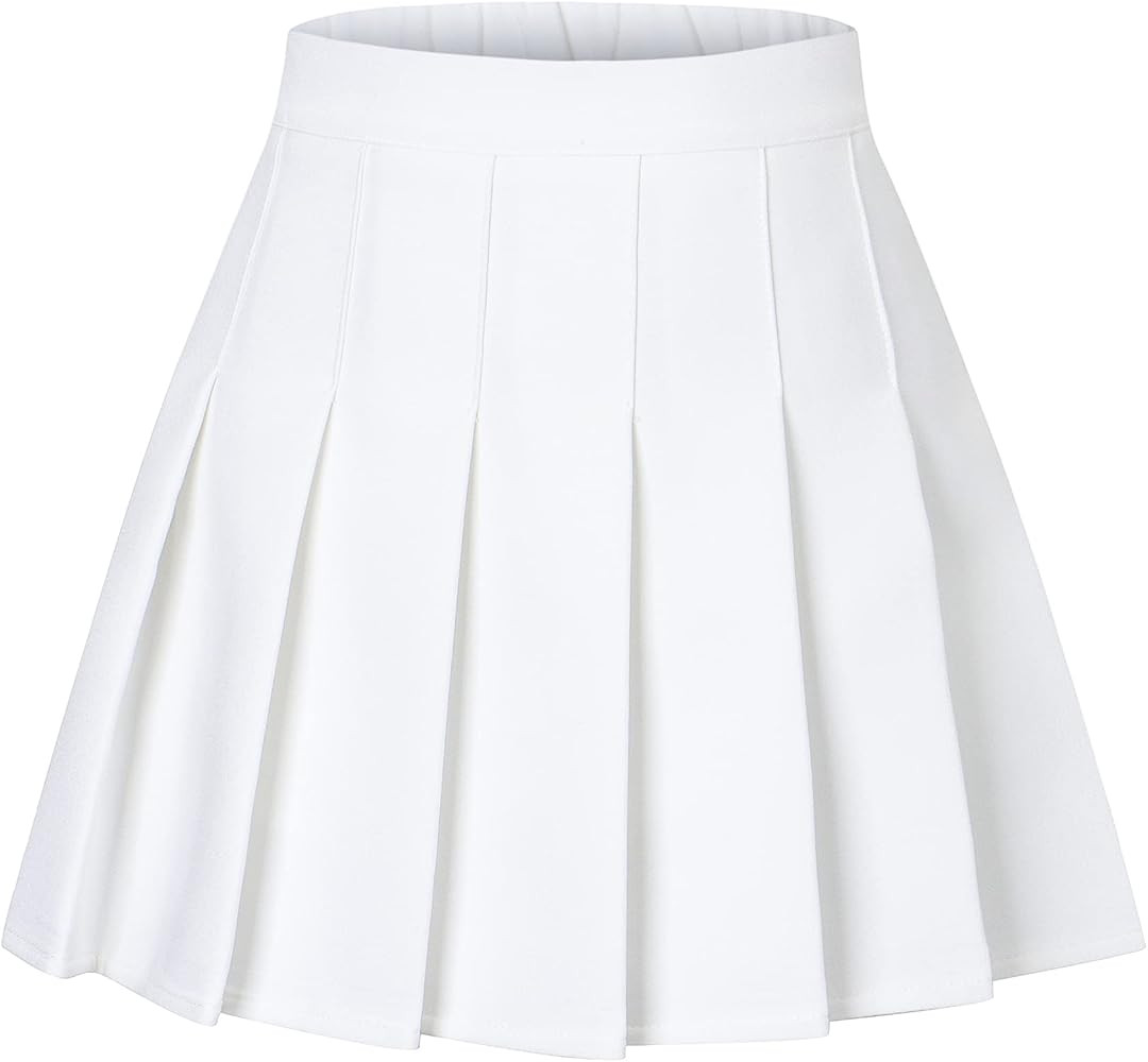 SANGTREE Women's Pleated Mini Skirt with Comfy Casual Stretchy Band Skater Skirt, US XS - US 4XL | Amazon (US)