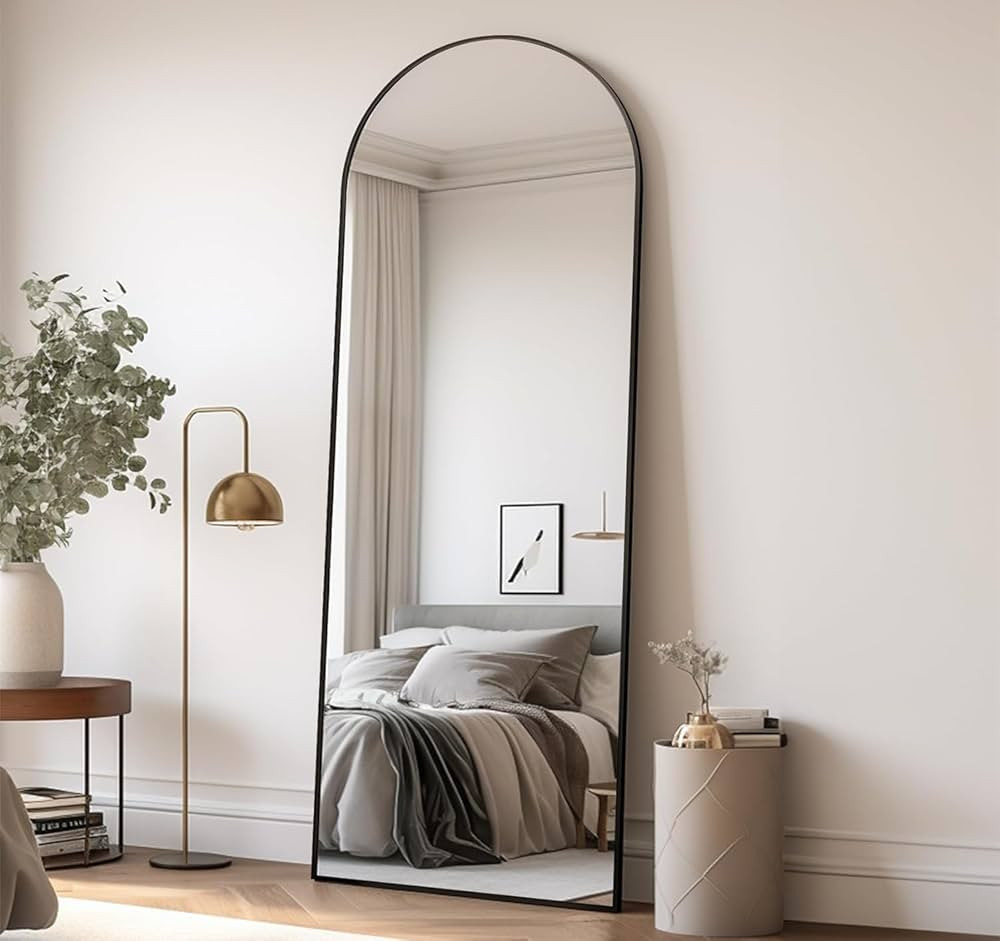TinyTimes 64''x21'' Arched Full Length Mirror with Stand, Full Body Mirror, Mirrors Full Length F... | Amazon (US)
