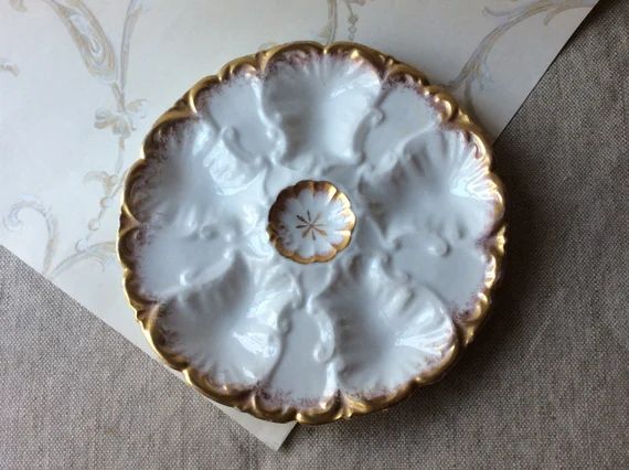 Antique French Porcelain Oyster Plate | Etsy (US)