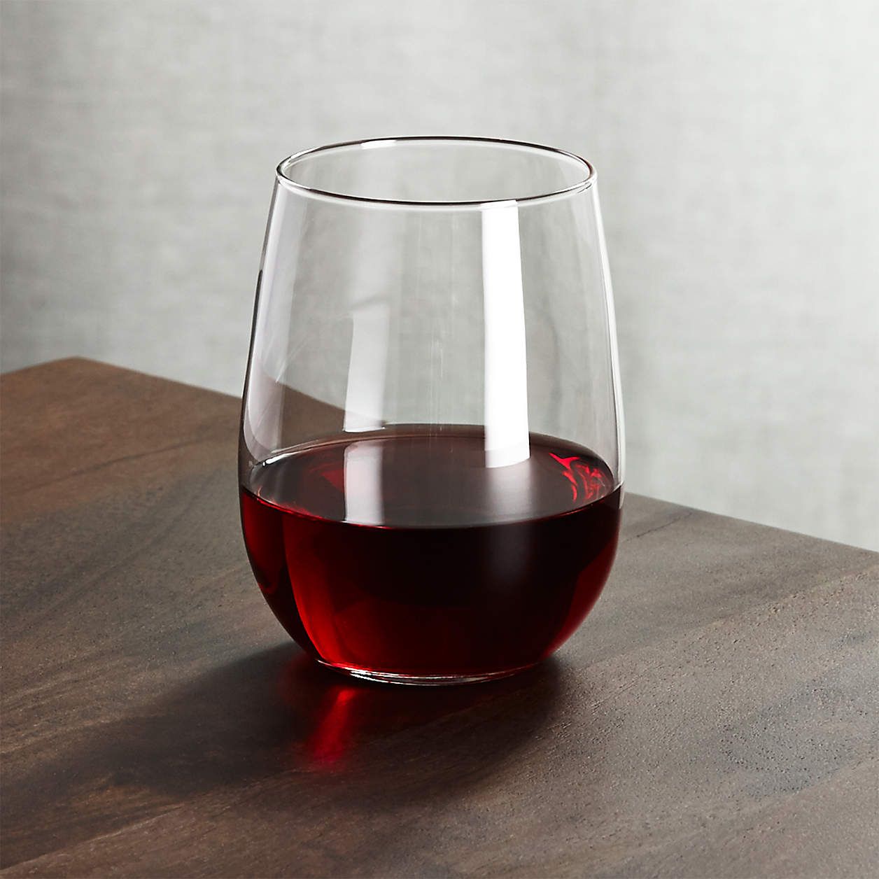 Stemless Red Wine Glass 17 oz + Reviews | Crate and Barrel | Crate & Barrel