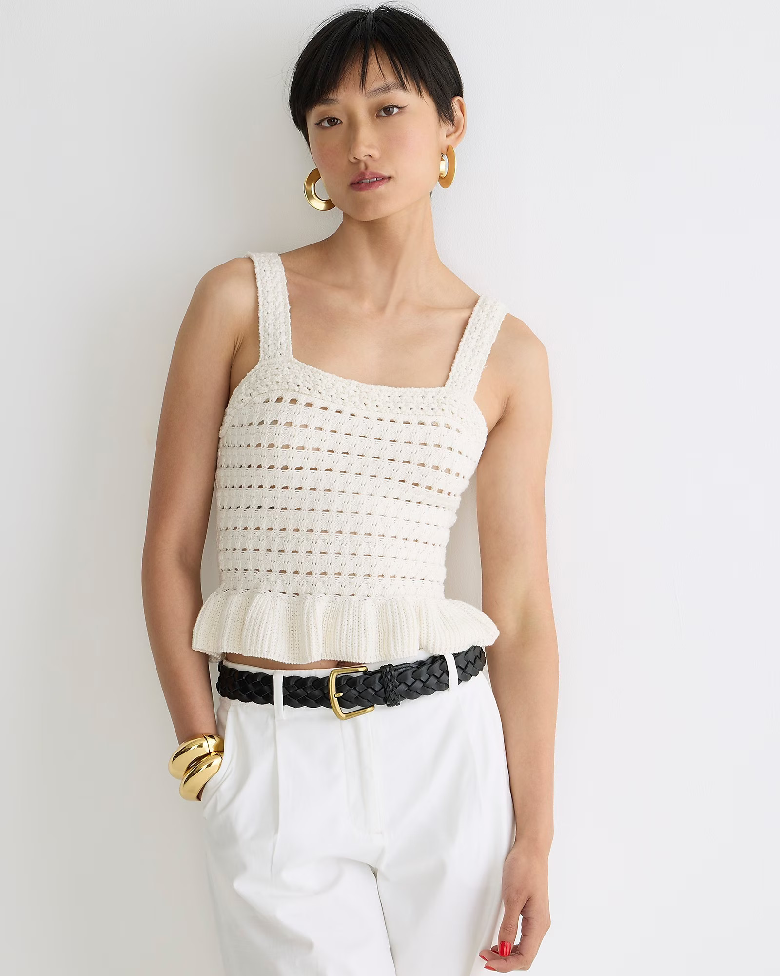 Crochet ruffle sweater-tank | J. Crew US