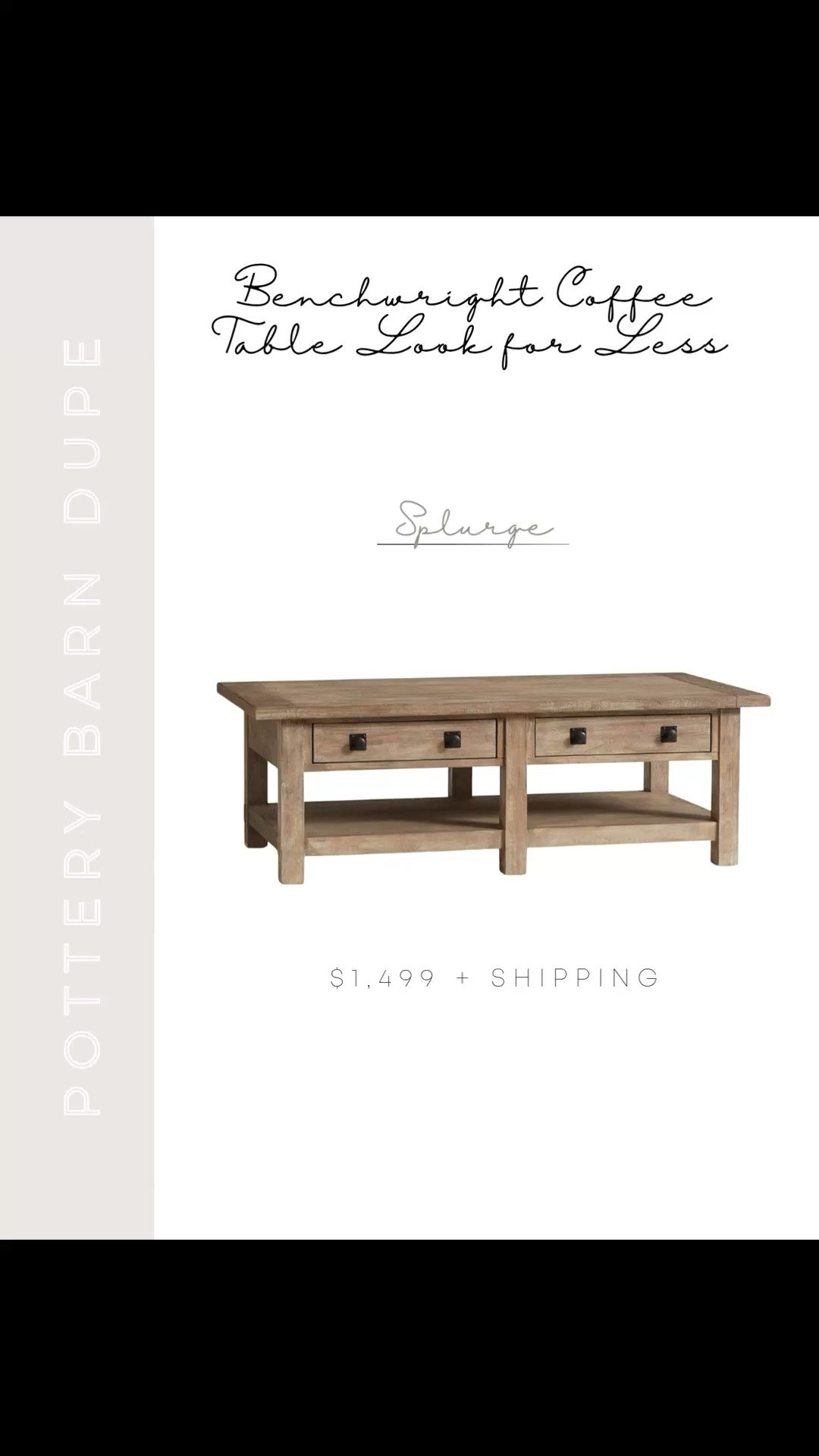 If you love the look of the Pottery Barn Benchwright coffee table but not the price tag, these are the best look-for-less options I’ve found. Same warm wood, classic farmhouse style, just way more budget friendly 🤍 Linking my favorites here so you can easily compare.

#LTKHome #LTKSaleAlert