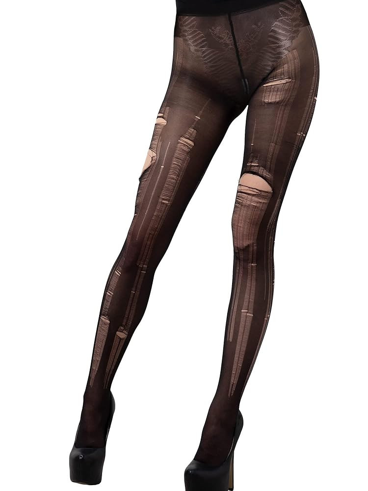 8 Pairs Ripped Tights Disposable Ripped Stocking Halloween Women Tight Pantyhose | Amazon (US)