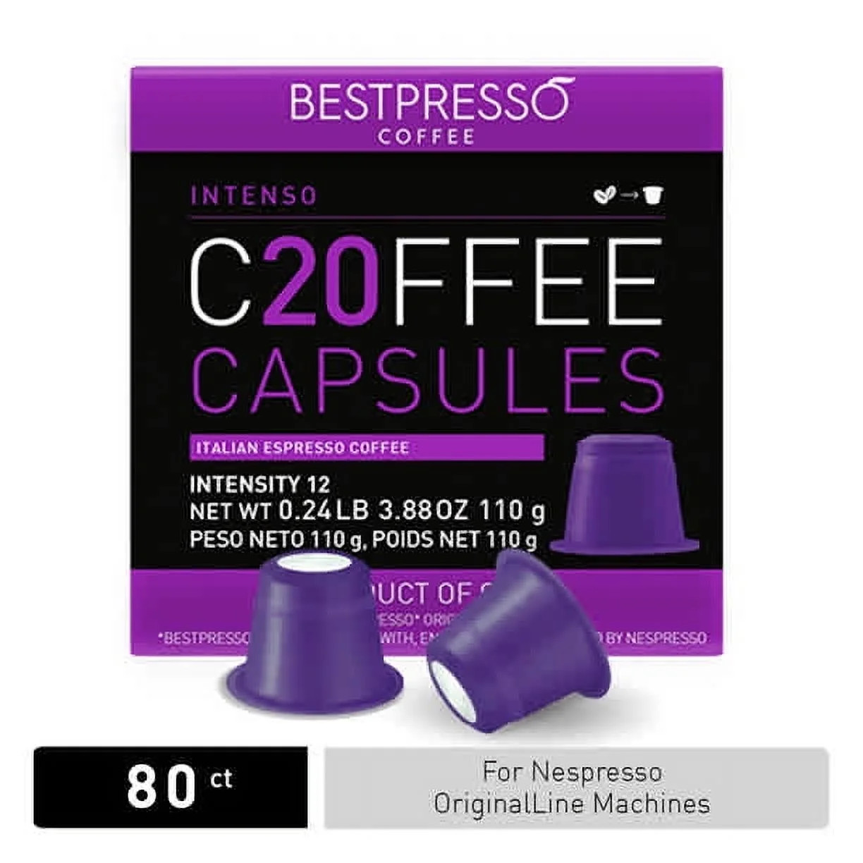 Bestpresso Coffee for  OriginalLine Machine 80 pods Certified Genuine Espresso Intenso Blend(High... | Walmart (US)