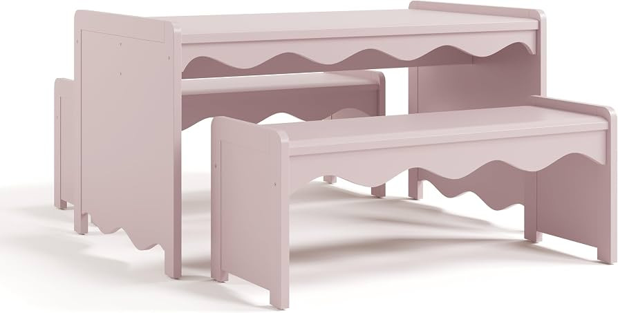 Storkcraft Casablanca Montessori Indoor Kids Table & Bench Set (Blush) – GREENGUARD Gold Certif... | Amazon (US)