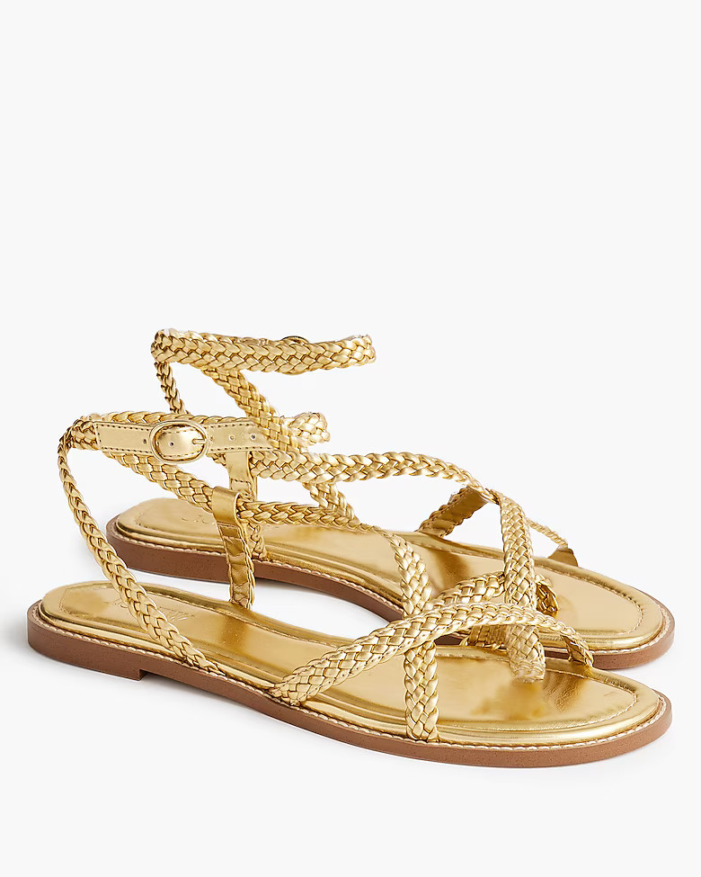 Braided strappy sandals | J.Crew Factory