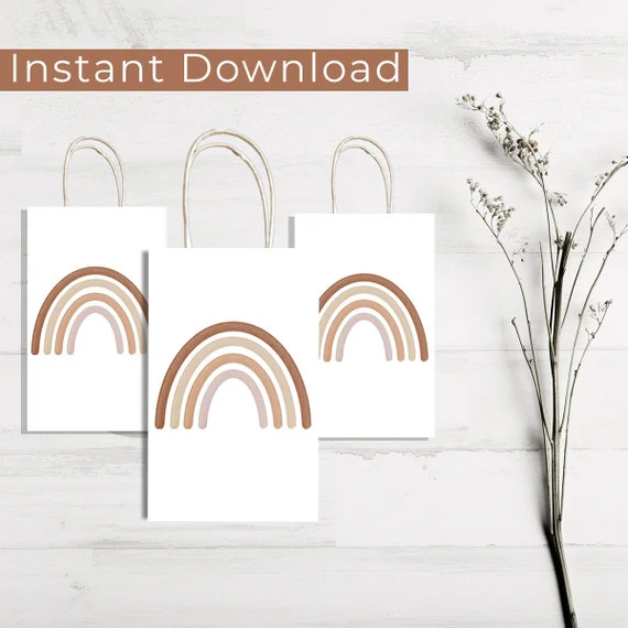 Rainbow Favor bag | Rainbow Printable | Rainbow DIY | Rainbow Printable bags | Rainbow party | Ra... | Etsy (US)