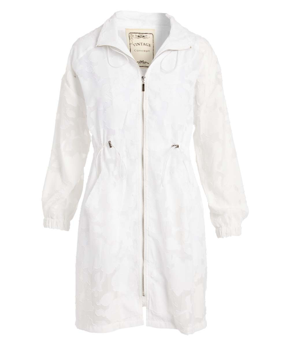 Vintage Concept Women's Non-Denim Casual Jackets WHITE - White Zip-Up Anorak - Women | Zulily