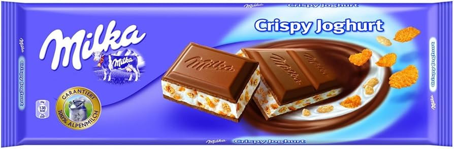Milka Crispy Yogurt Alpine Milk Chocolate Bar 300g | Amazon (US)