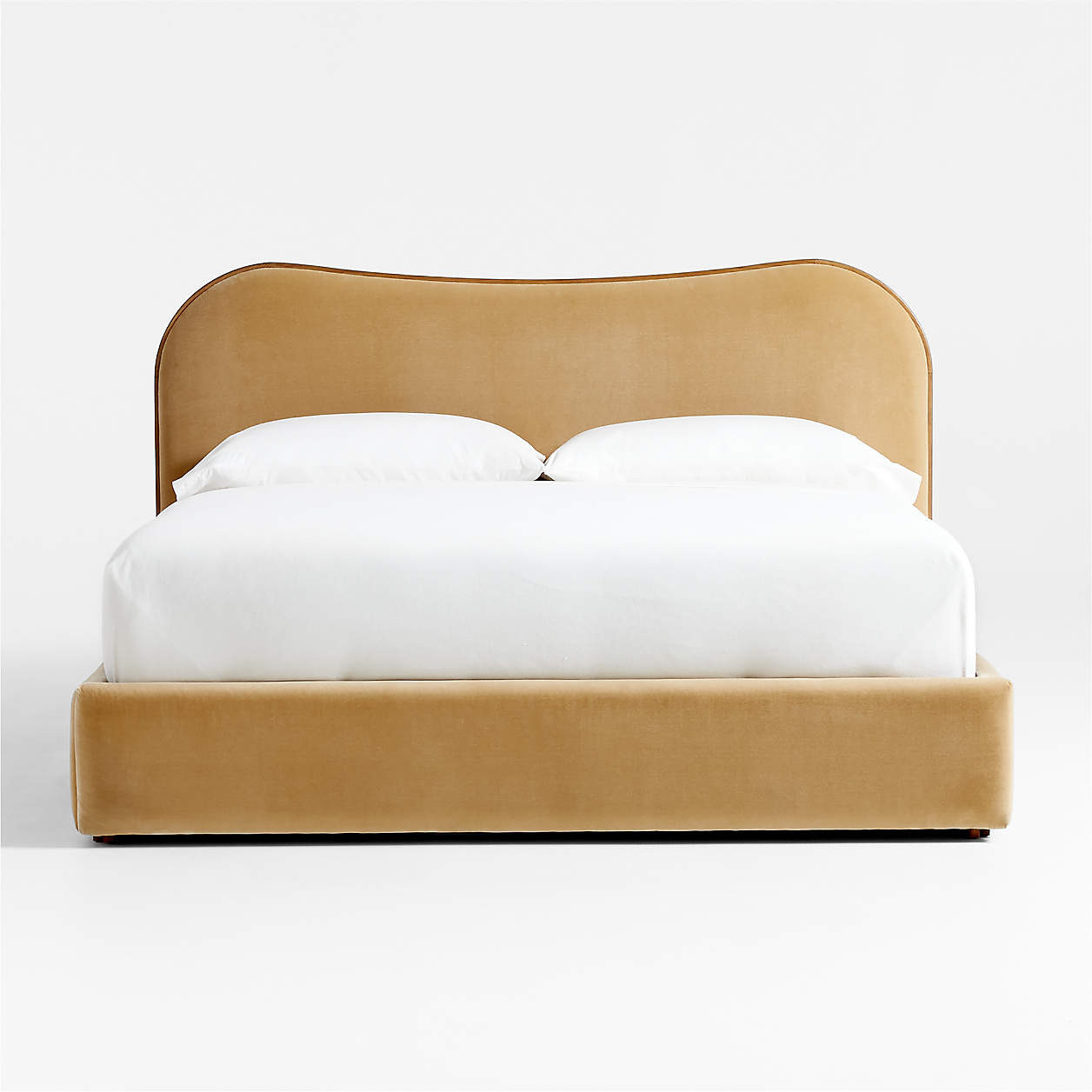 Caldwell Camel Brown Upholstered Storage King Bed by Jake Arnold + Reviews | Crate & Barrel | Crate & Barrel