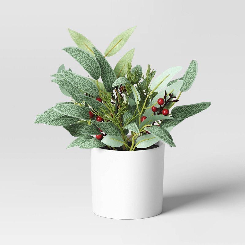 Eucalyptus with Red Berry Artificial Plant - Threshold&#8482; | Target