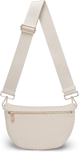 Woven Crossbody Bag for Women Stylish Leather Bum Bag Sling Purses Chest bag for Travel Festival | Amazon (US)