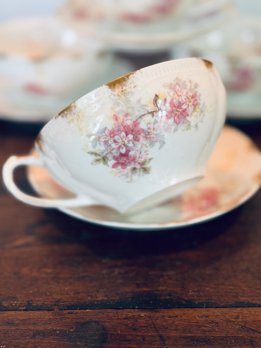 Antique Elegant Porcelain Tea Cup and Saucer Set CH Field Limoges GDA France C1900's - Etsy | Etsy (US)