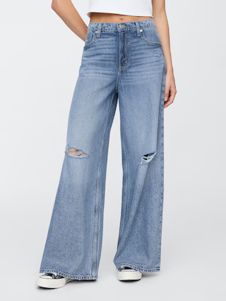 Mid Rise SuperSoft Baggy Utility Jeans | Gap Factory