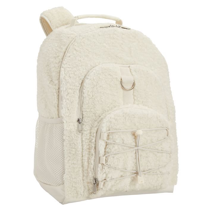 Gear-Up Cream Solid Cozy Sherpa Backpack | Pottery Barn Teen