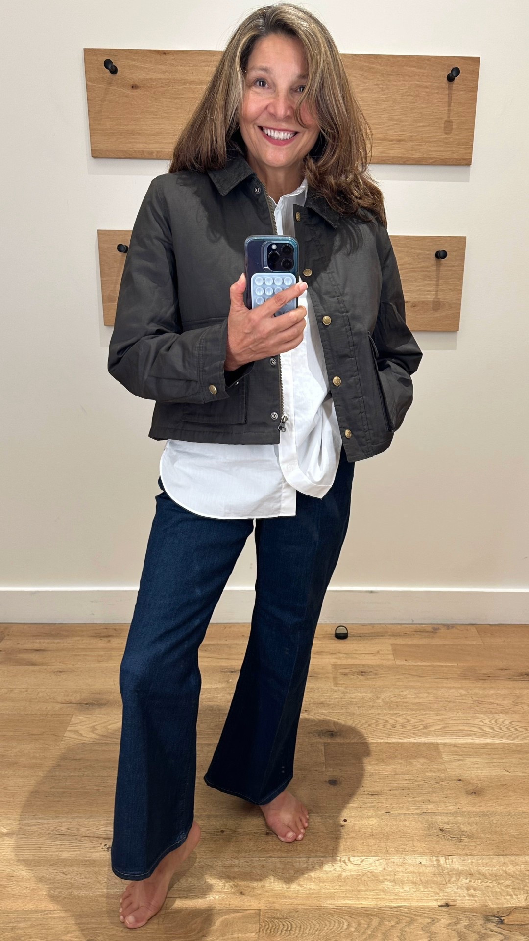 I’m a fan of barn jackets and these are two of my favorites. I sized down one size to a small in the cropped jacket but wearing my usual size M in the regular length 
I love these cropped jeans too! 

#LTKOver40 #LTKStyleTip
