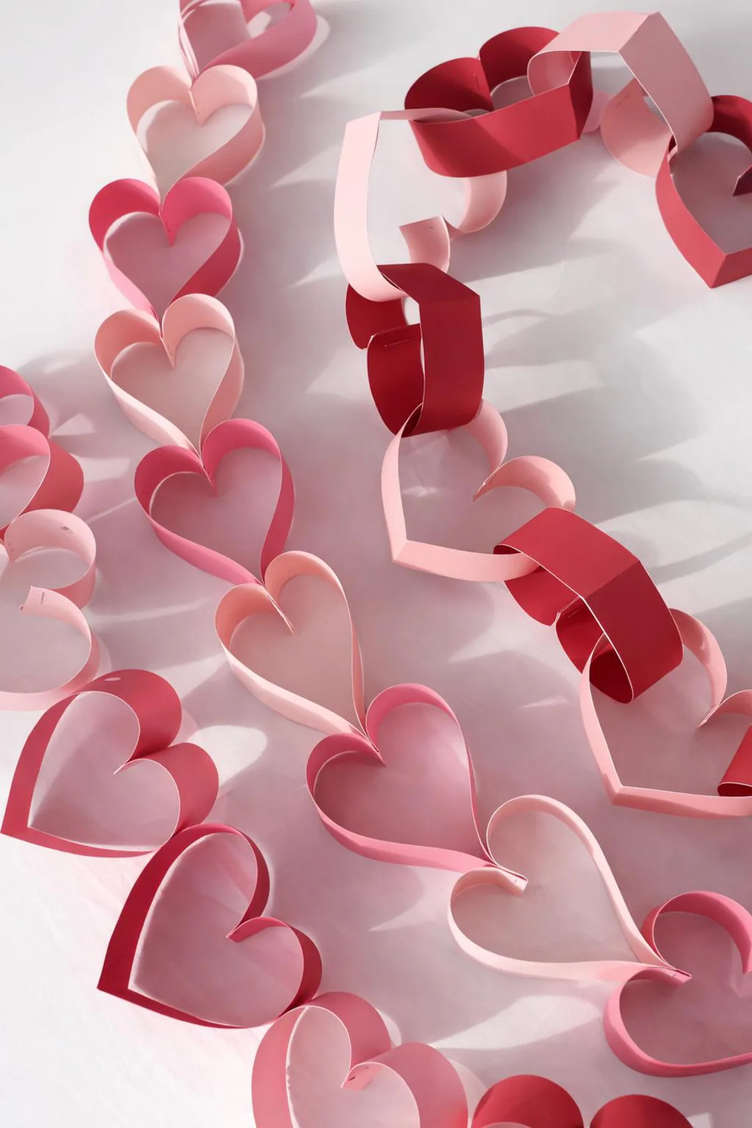 Valentine Heart Paper Garland or DIY Kit, Pink & Red Heart Chain, Valentine’s Day Decor for Cla... | Etsy (US)