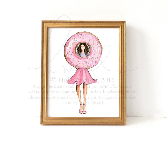 A Donut A Day Fashion Illustration Print | Etsy | Etsy (US)