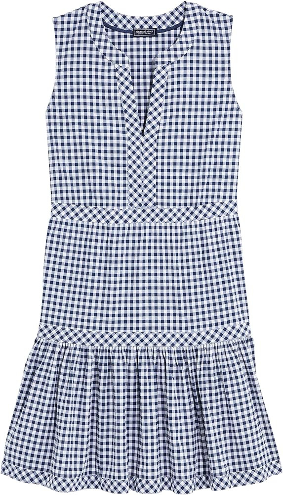 vineyard vines Women's Harbor Seersucker Tiered Dress | Amazon (US)