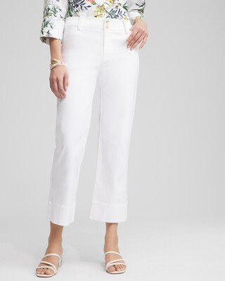 Women's Petite Trapunto Cropped Pants in White size 10P | Chico's | Chico's
