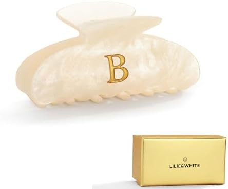 LILIE&WHITE Acrylic Letter Hair Clips For Women Stylish B Monogram Hair Claw Alphabet Hair Clip F... | Amazon (US)