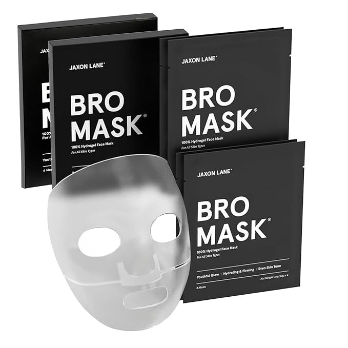 JAXON LANE BRO MASK Premium Korean Face Mask for Men (4 Pack) - Anti Aging Sheet Masks w/Hydrogel... | Amazon (US)