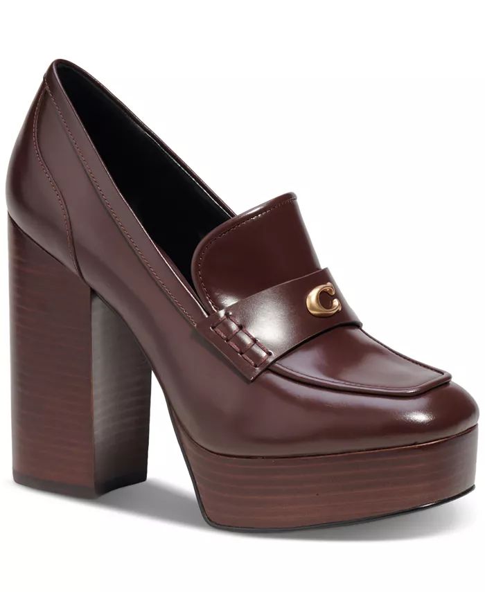 COACH Women's Ilyse Tailored Platform High Heel Loafer Pumps - Macy's | Macy's