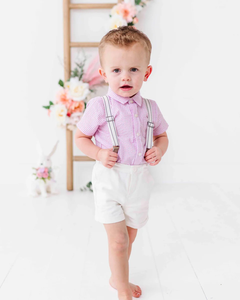 Bamboo Linen Suspender Shorts | Bums & Roses