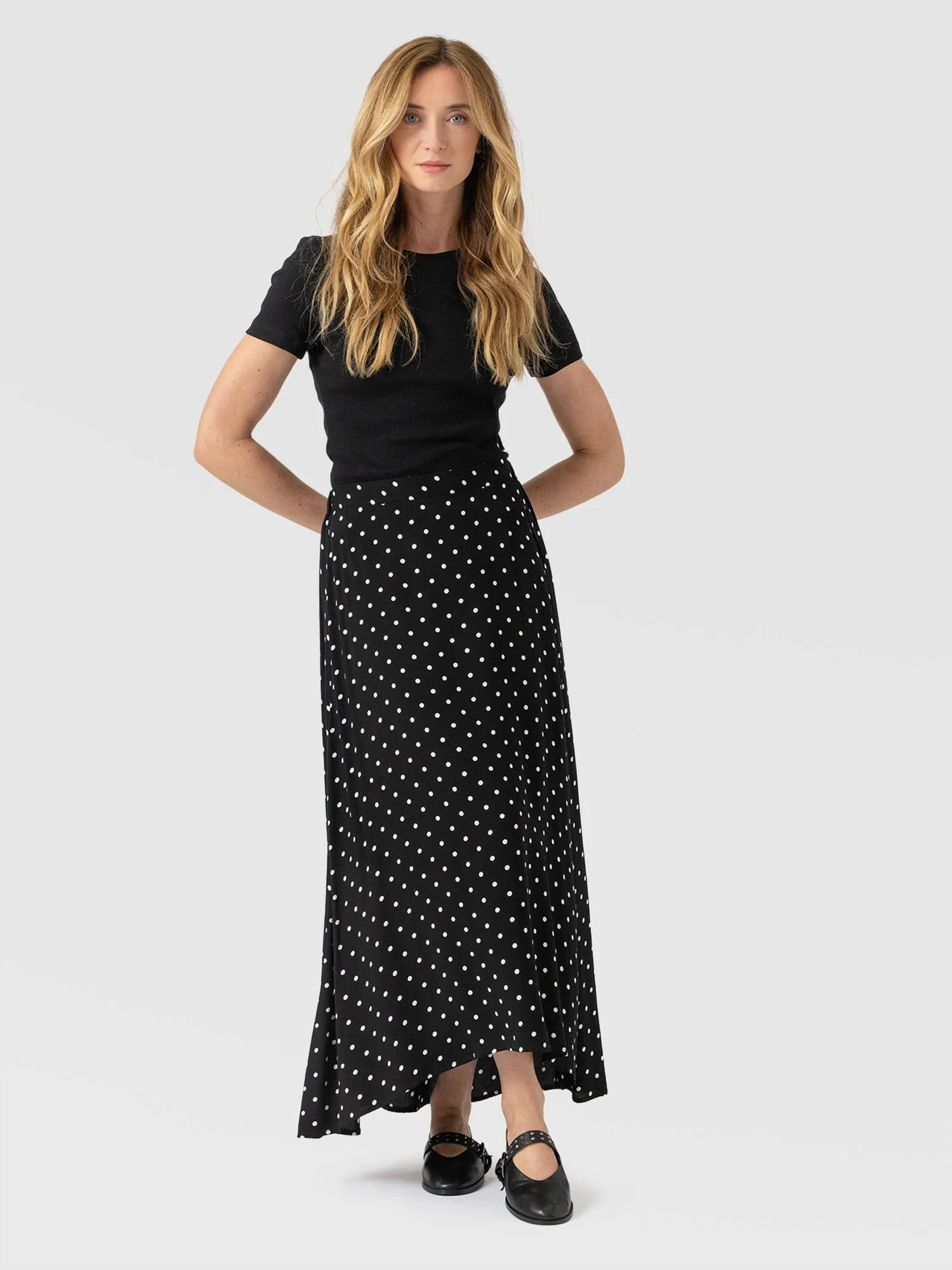 Sutton Skirt - Black Polka Dot | Saint + Sofia
