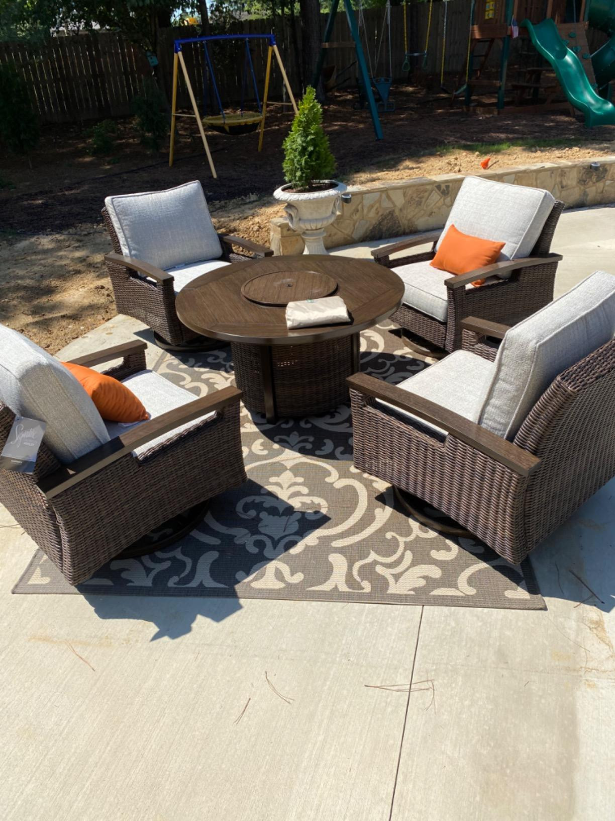 Signature Design by Ashley Paradise Trail Outdoor Swivel Upholstered Lounge Chair with All Weathe... | Amazon (US)