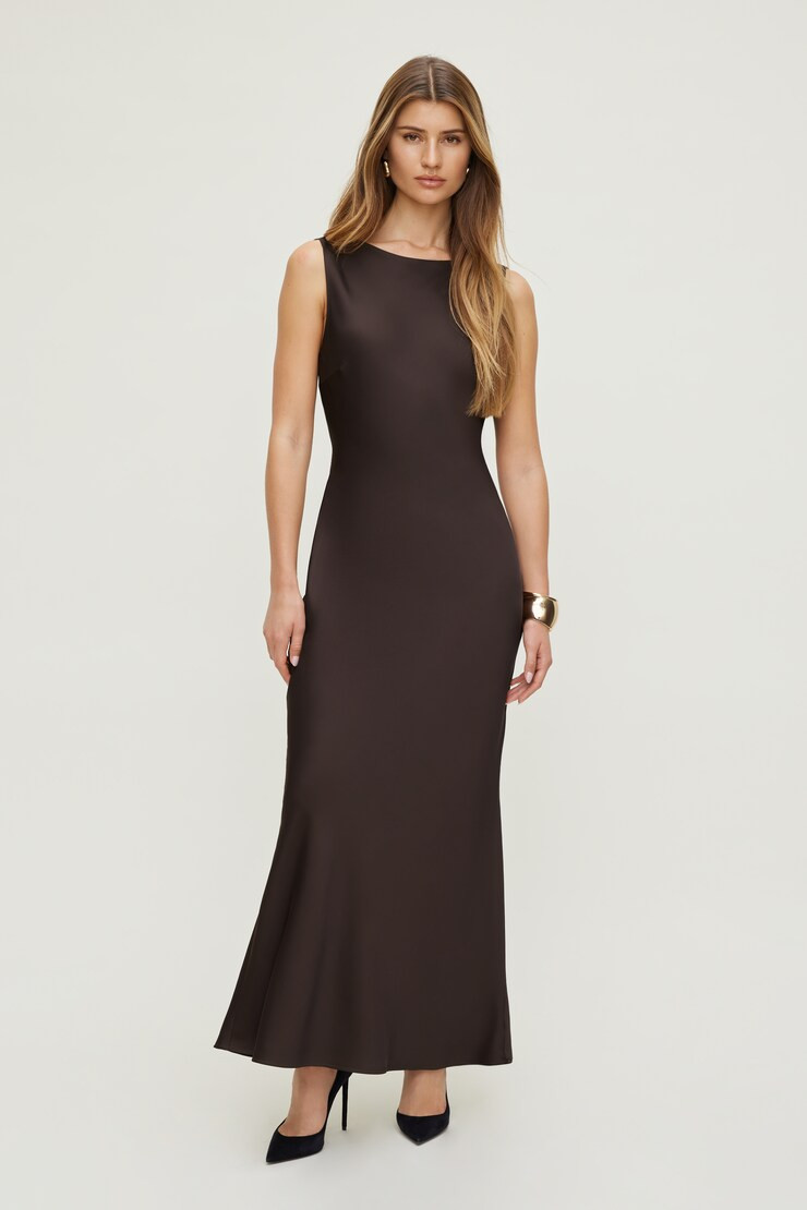 Nora Satin Maxi Slip Dress | Dynamite Clothing