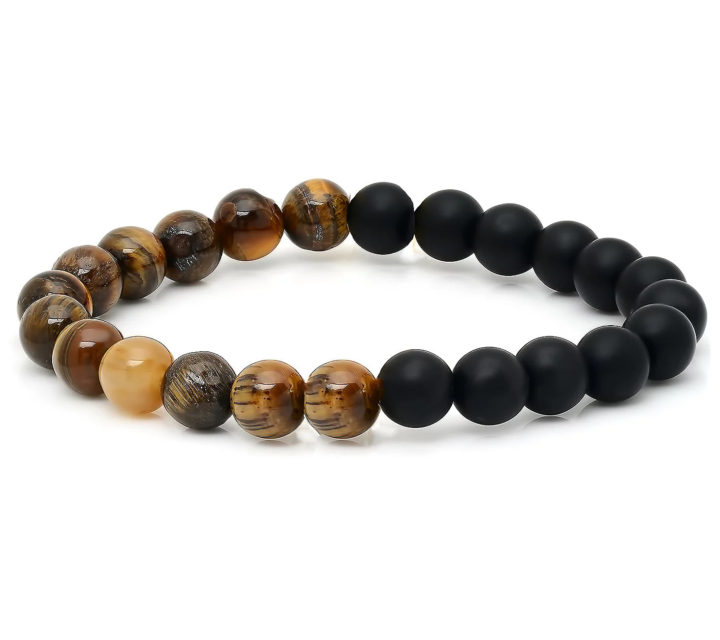 Steel by Design Tiger Eye Beaded Stretch Bracel et | QVC