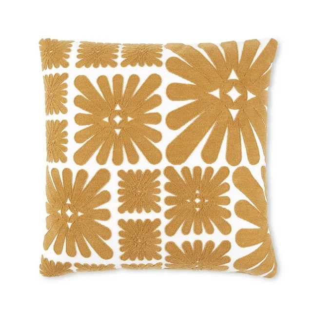 Wanda June Home Floral Pillow, 1 Piece, Yellow, 20"x20" by Miranda Lambert | Walmart (US)