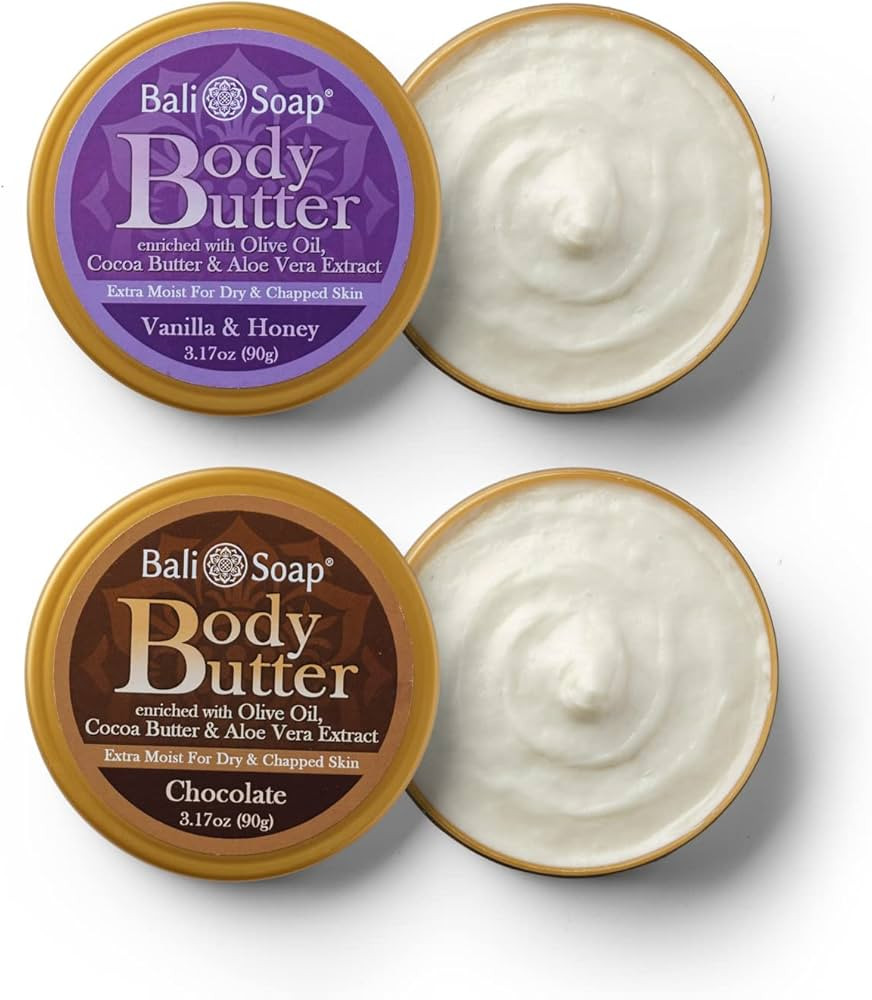 Bali Soap - Chocolate & Vanilla Honey Body Butter - Scented Body Cream for Women & Men - Cocoa Bu... | Amazon (US)