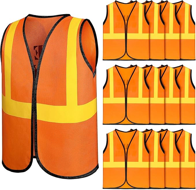 12 Pcs Kids Construction Vests, Construction Party Supplies Toddler Worker Costume, Ages for 3-8 | Amazon (US)