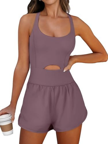 Caracilia Women's Workout Athletic Romper Summer Sets Short Jumpsuits Onesie Running Outfits Exer... | Amazon (US)